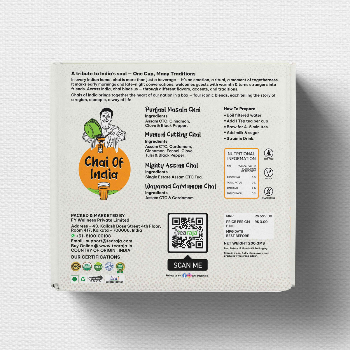GP Chais of India – 4 Flavours Tea Combo (200g Pack)