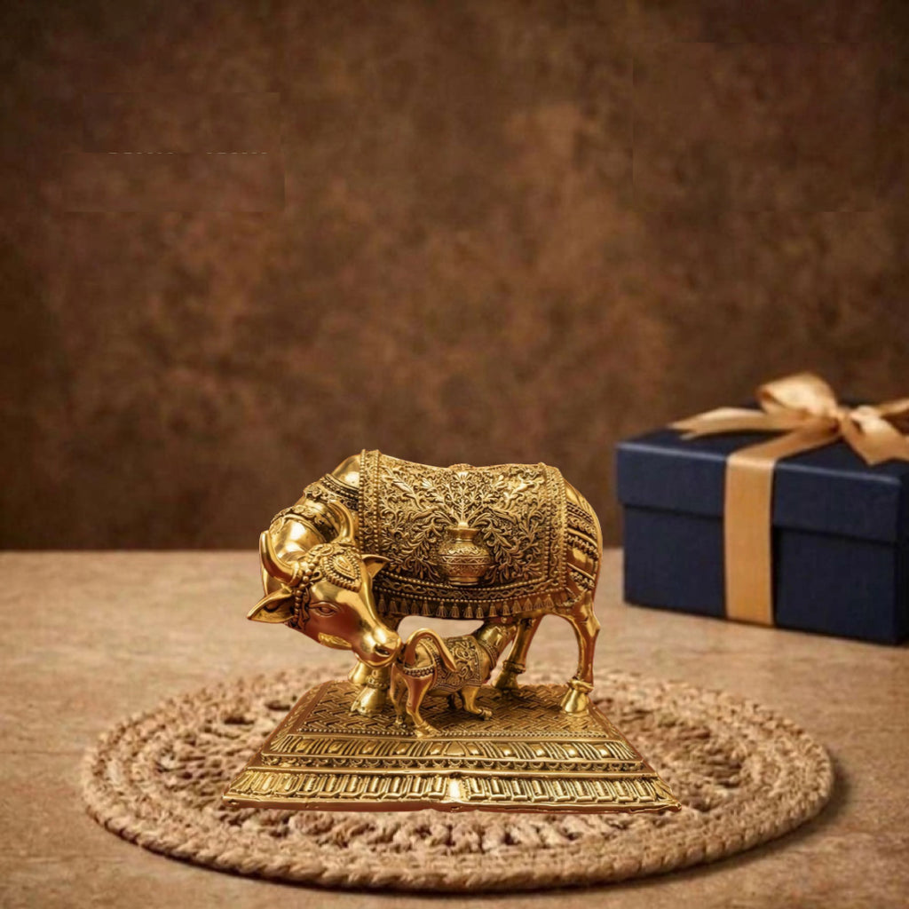 GP Kamdhenu Cow With Stand Idol