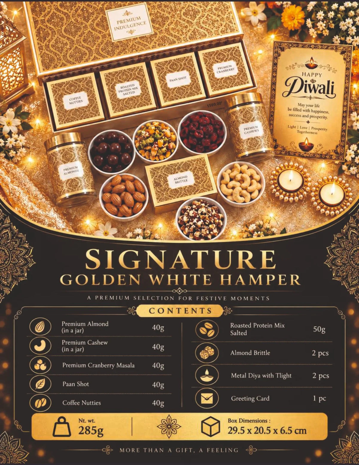 Signature Golden White Diwali Hamper – Premium Festive Gift