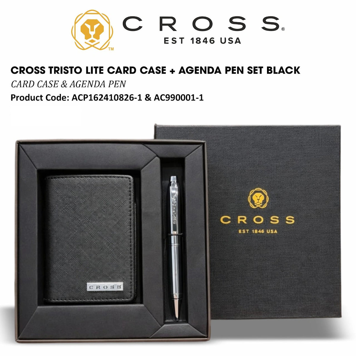 GP Cross Tristo Lite Card Case + Agenda Pen Set (CARD CASE & AGENDA PEN)