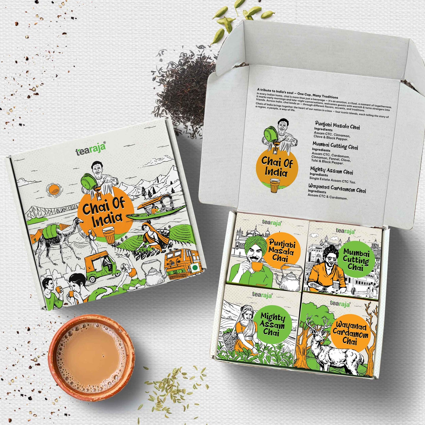 GP Chais of India – 4 Flavours Tea Combo (200g Pack)