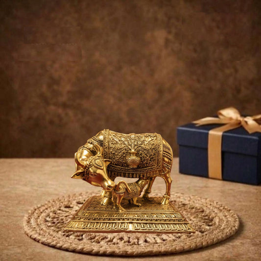 GP Kamdhenu Cow With Stand Idol