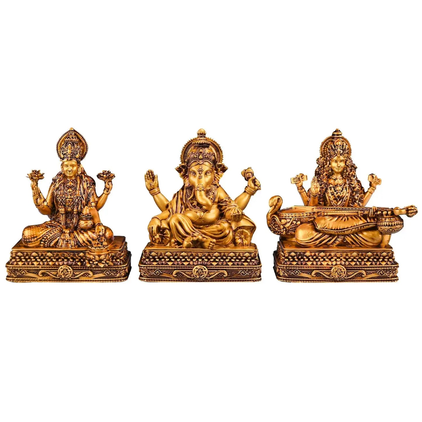 Mahalakshmi Ganapati Saraswati Murti (lotus)