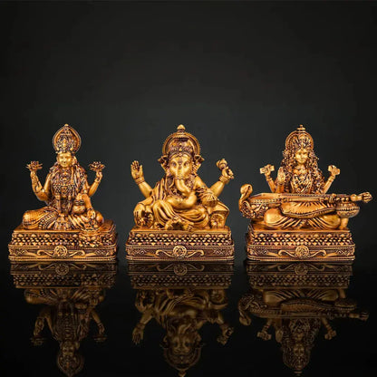Mahalakshmi Ganapati Saraswati Murti (lotus)