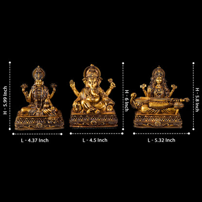 Mahalakshmi Ganapati Saraswati Murti (lotus)