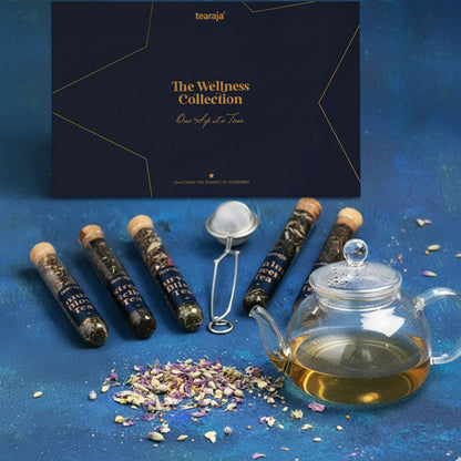 GP Tearaja Wellness Collection – 6 Premium Wellness Teas in Luxury Gift Box with Infuser