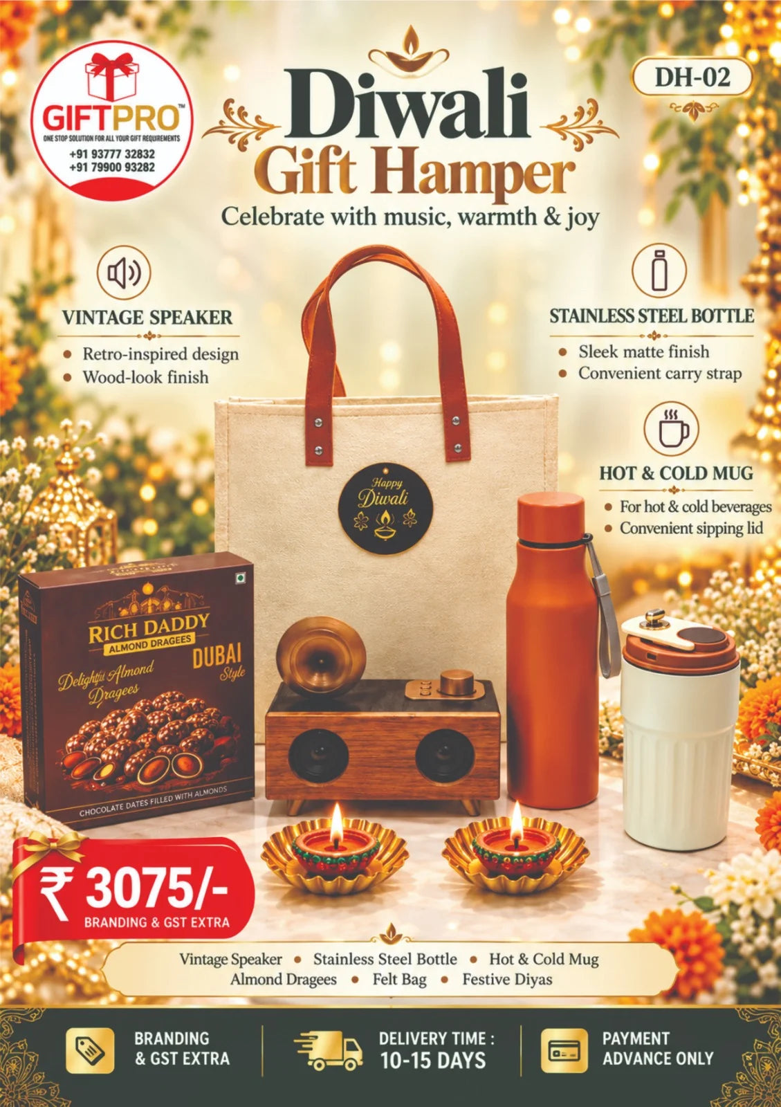 Vintage Speaker Diwali Gift Hamper with Bottle & Mug