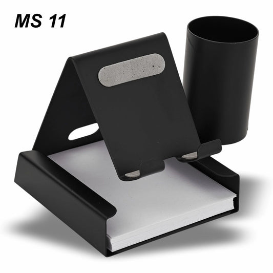giftpro-stainless-steel-mobile-stand-with-pen-chit-holder-black
